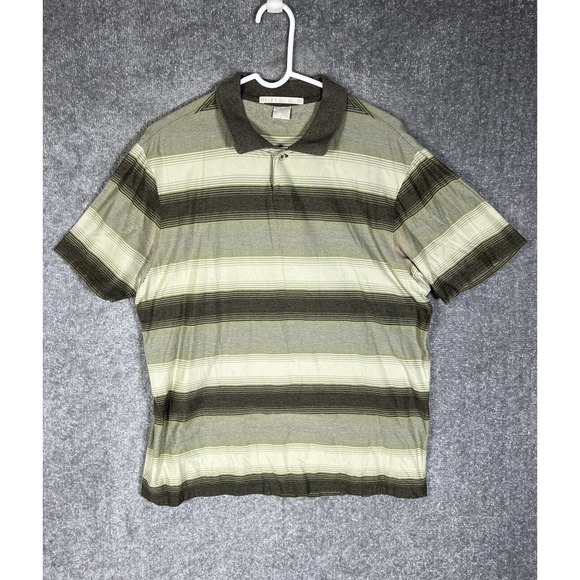 Vintage Perry‎ Ellis Short Sleeve Striped Polo Shirt Men Size XL Pullover - Picture 1 of 16